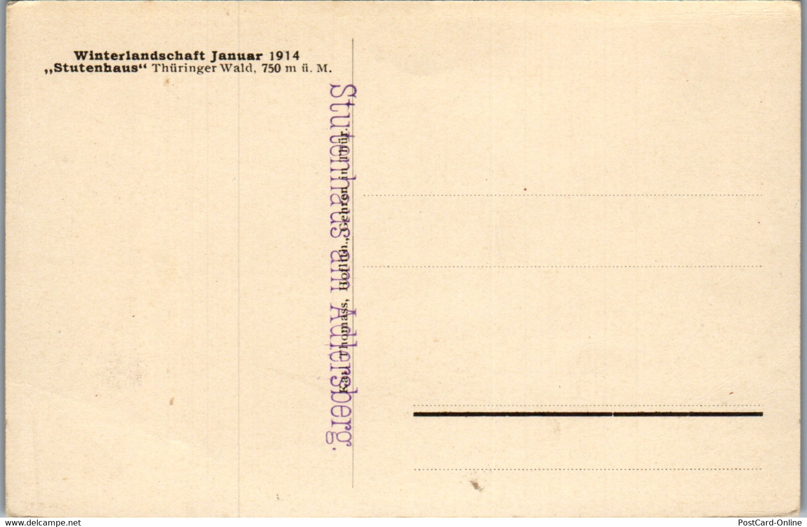 42470 - Deutschland - Schmiedefeld , Kr. Schleusingen , Berghotel Stutenhaus Am Adlersberg , Januar 1914 - Schmiedefeld