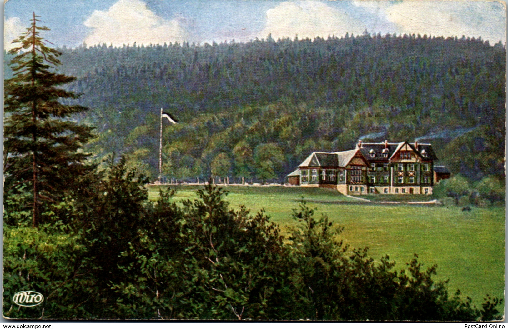 42472 - Künstlerkarte - Schmiedefeld , Kr. Schleusingen , Berghotel Stutenhaus Am Adlersberg , Stutenwald - Gel. 1917 - Schmiedefeld