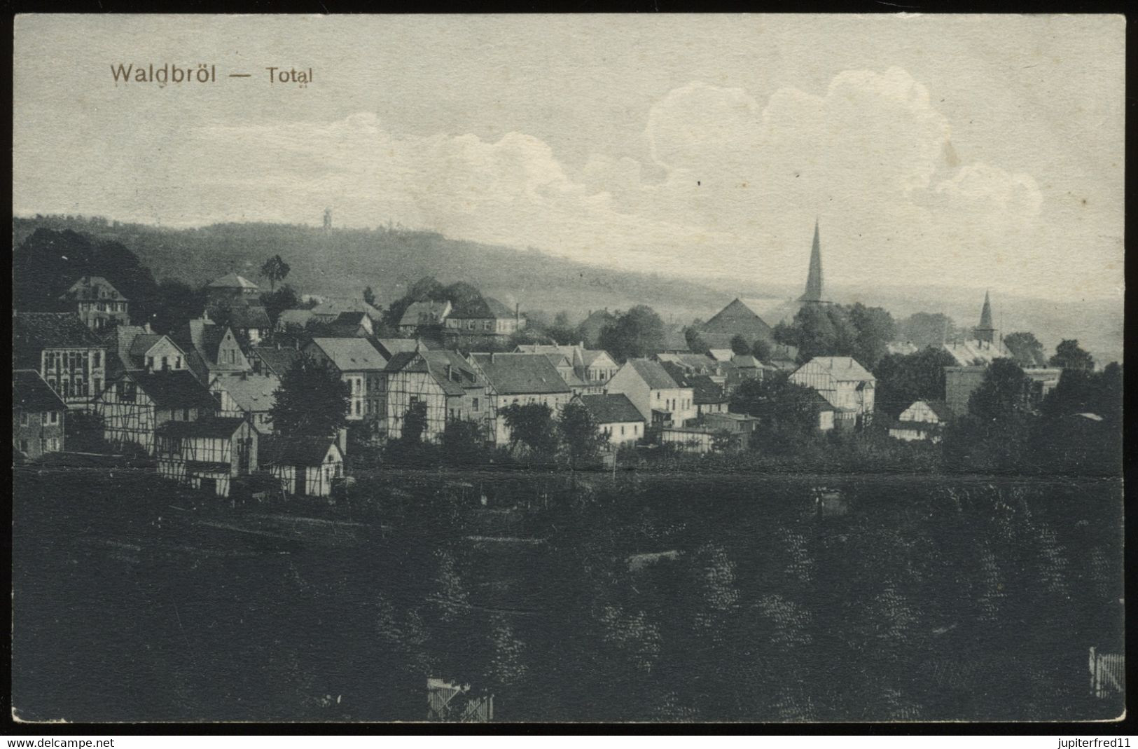 (B9650) AK Waldbröl - Total, Feldpost 1916 , Knickstelle - Waldbroel