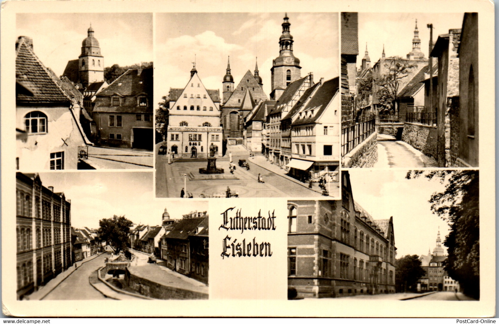 42510 - Deutschland - Eisleben , Lutherstadt , Mehrbildkarte - Gelaufen 1958 - Lutherstadt Eisleben