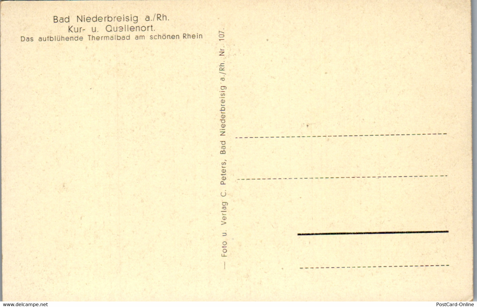 42594 - Deutschland - Bad Niederbreisig , Rhein , Panorama - Nicht Gelaufen - Bad Breisig