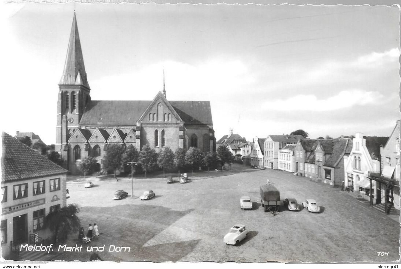 CPA-1955-ALLEMAGNE-SCHLESWIG-MELDORF-MARCHE & CATHEDRALE-TBE - Meldorf