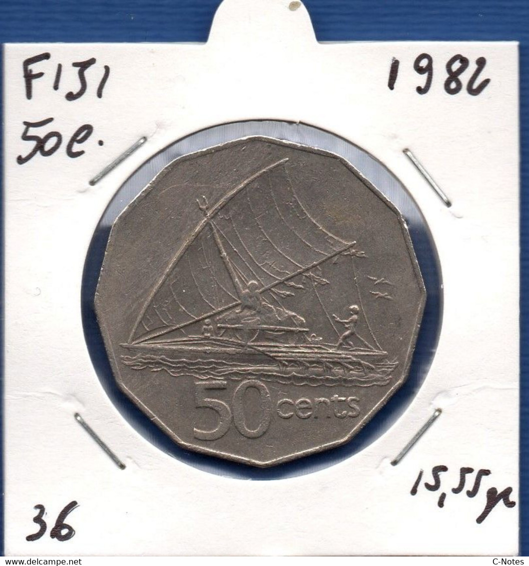 FIJI - 50 Cents 1982 -  See Photos -  Km 36 - Fidschi