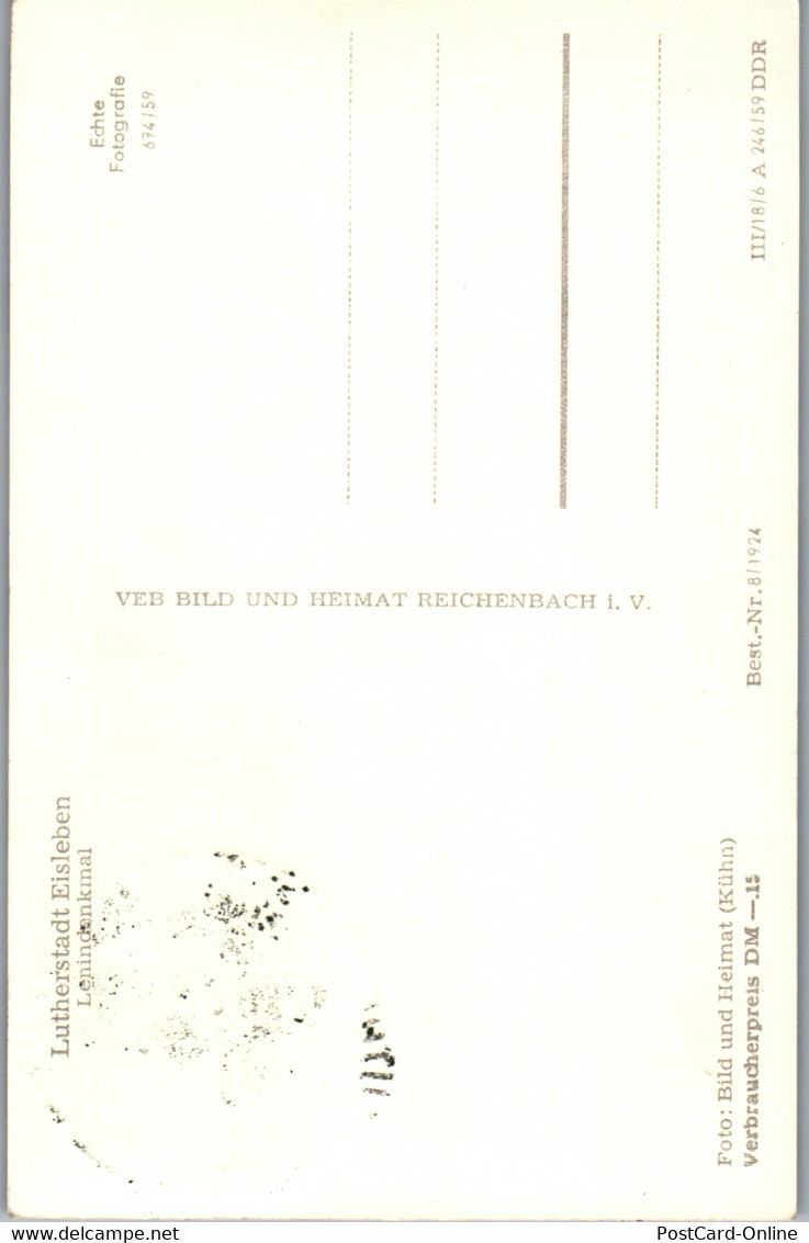 42851 - Deutschland - Eisleben , Lutherstadt , Lenindenkmal - Nicht Gelaufen 1960 - Eisleben