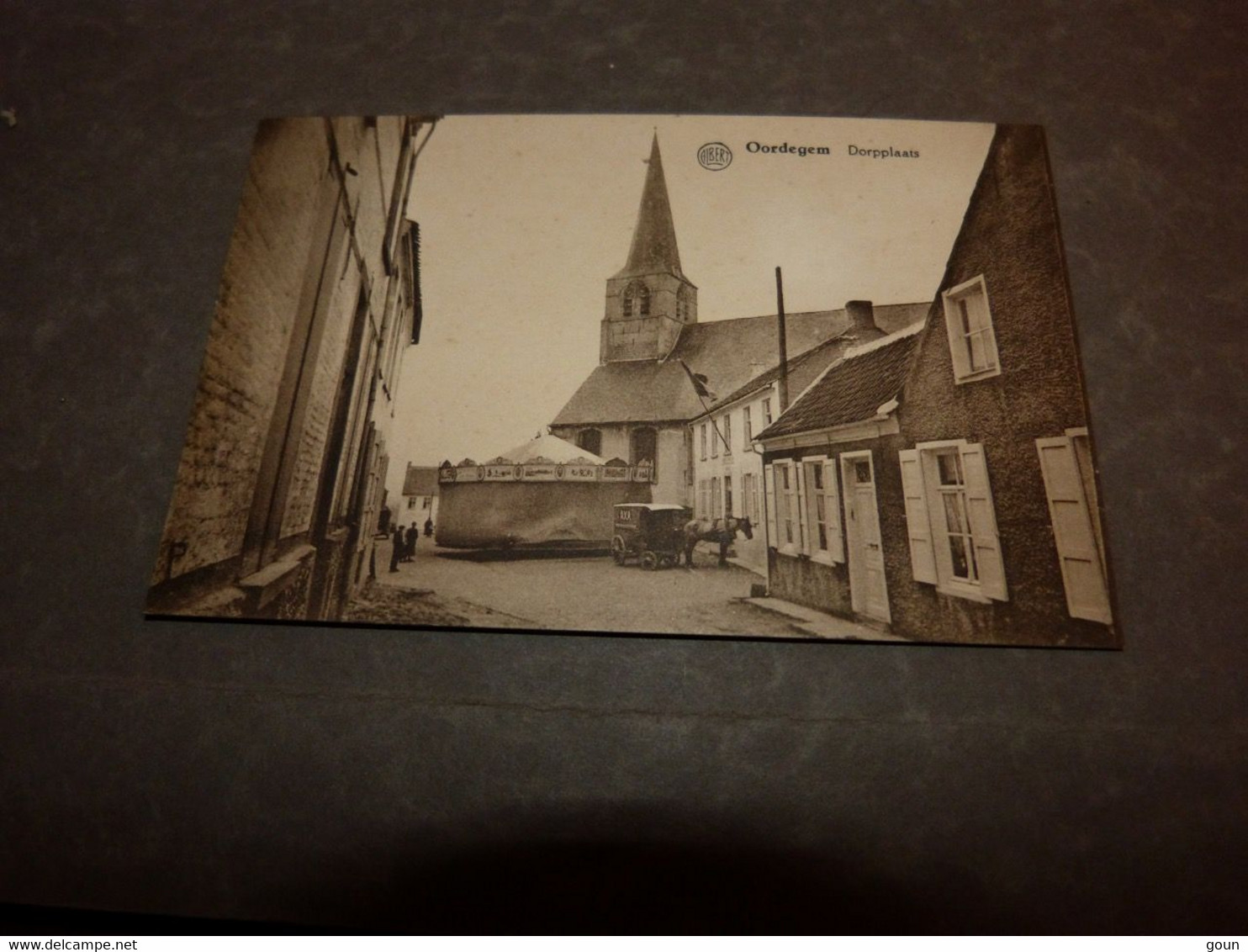 Carte Postale Oordegem Dorpplaats Bel Attelage Kermesse Carrousel - Lede