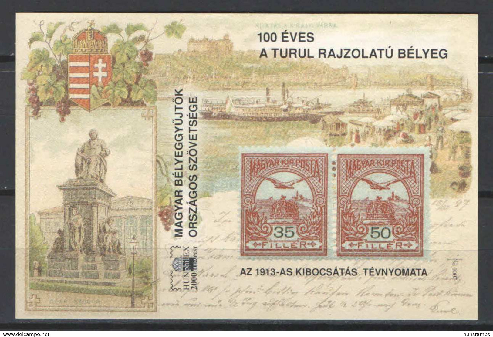 Hungary 2000. Turule Commem. Sheet Type II. - IMPERF MNH (**) - Feuillets Souvenir