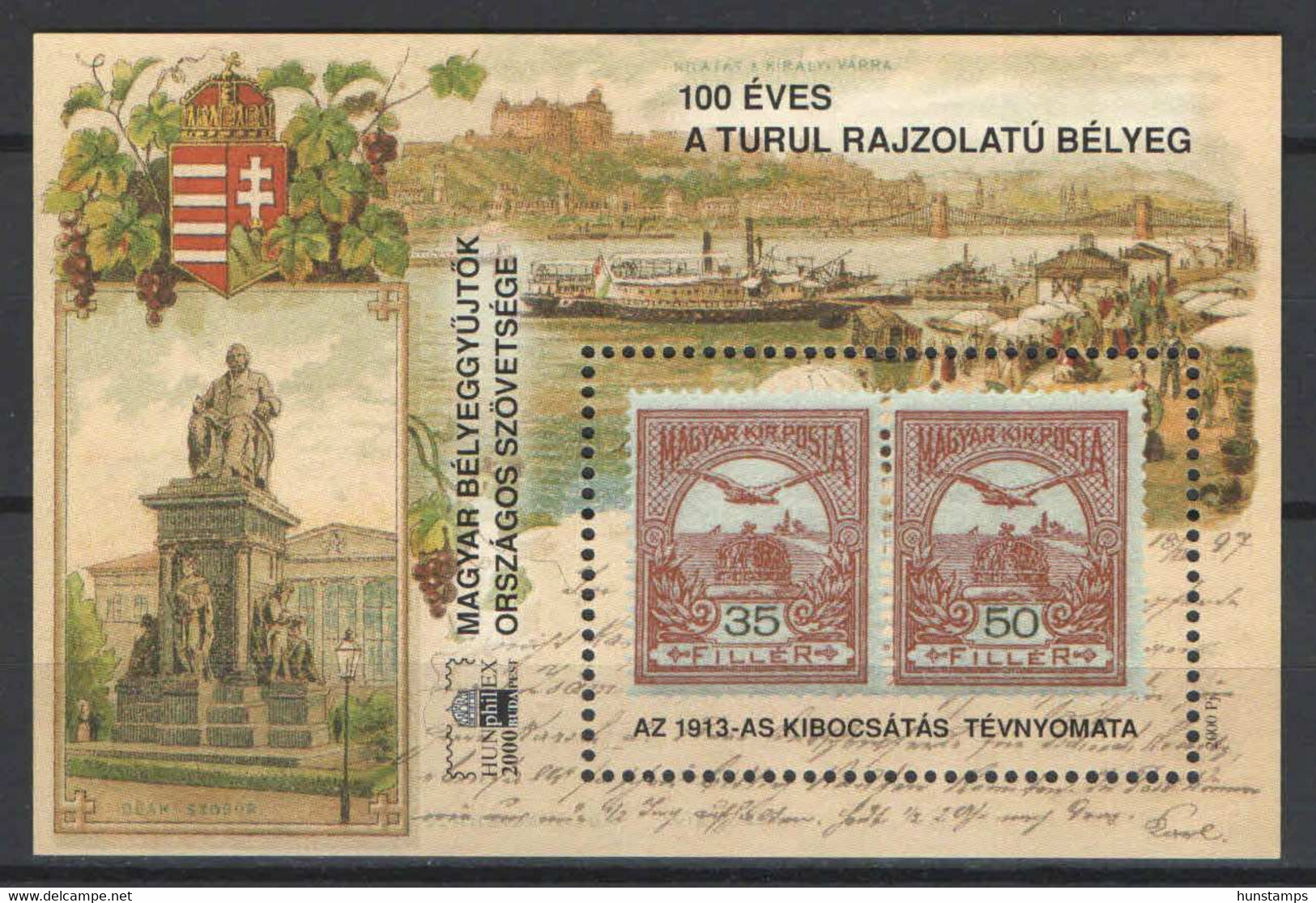 Hungary 2000. Turule Commem. Sheet Type I. - Perforation MNH (**) - Herdenkingsblaadjes