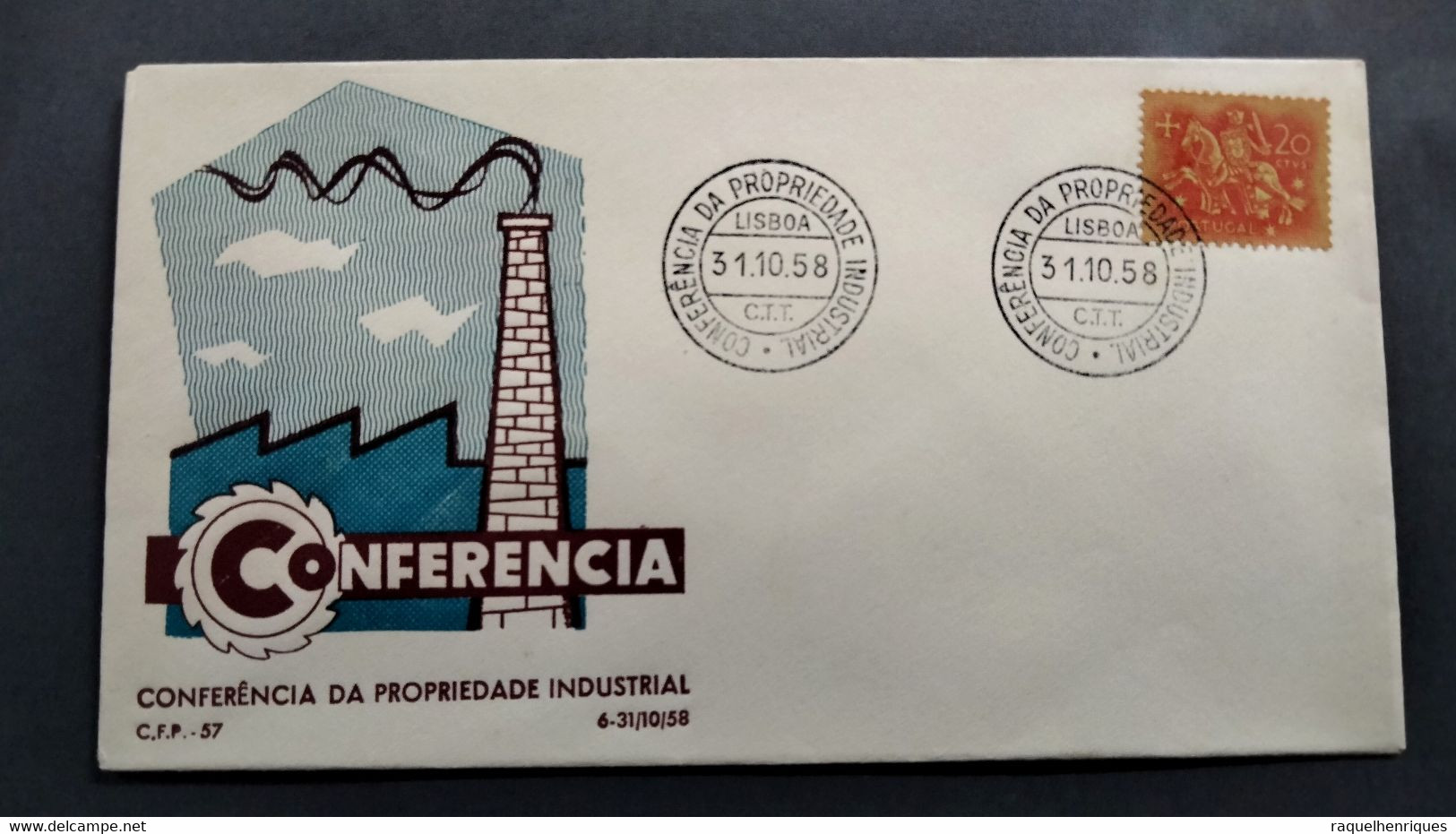 PORTUGAL COVER - CONFERENCIA DA PROPRIEDADE INDUSTRIAL - 1958 LISBOA (PLB#03-62) - Maschinenstempel (Werbestempel)