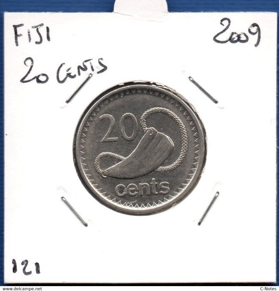 FIJI - 20 Cents 2009 -  See Photos -  Km 121 - Figi