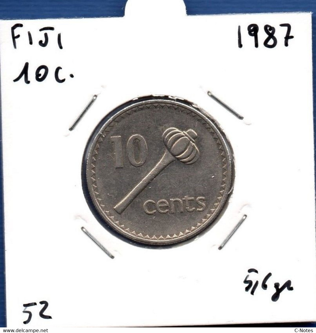 FIJI - 10 Cents 1987 -  See Photos -  Km 52 - Fidji