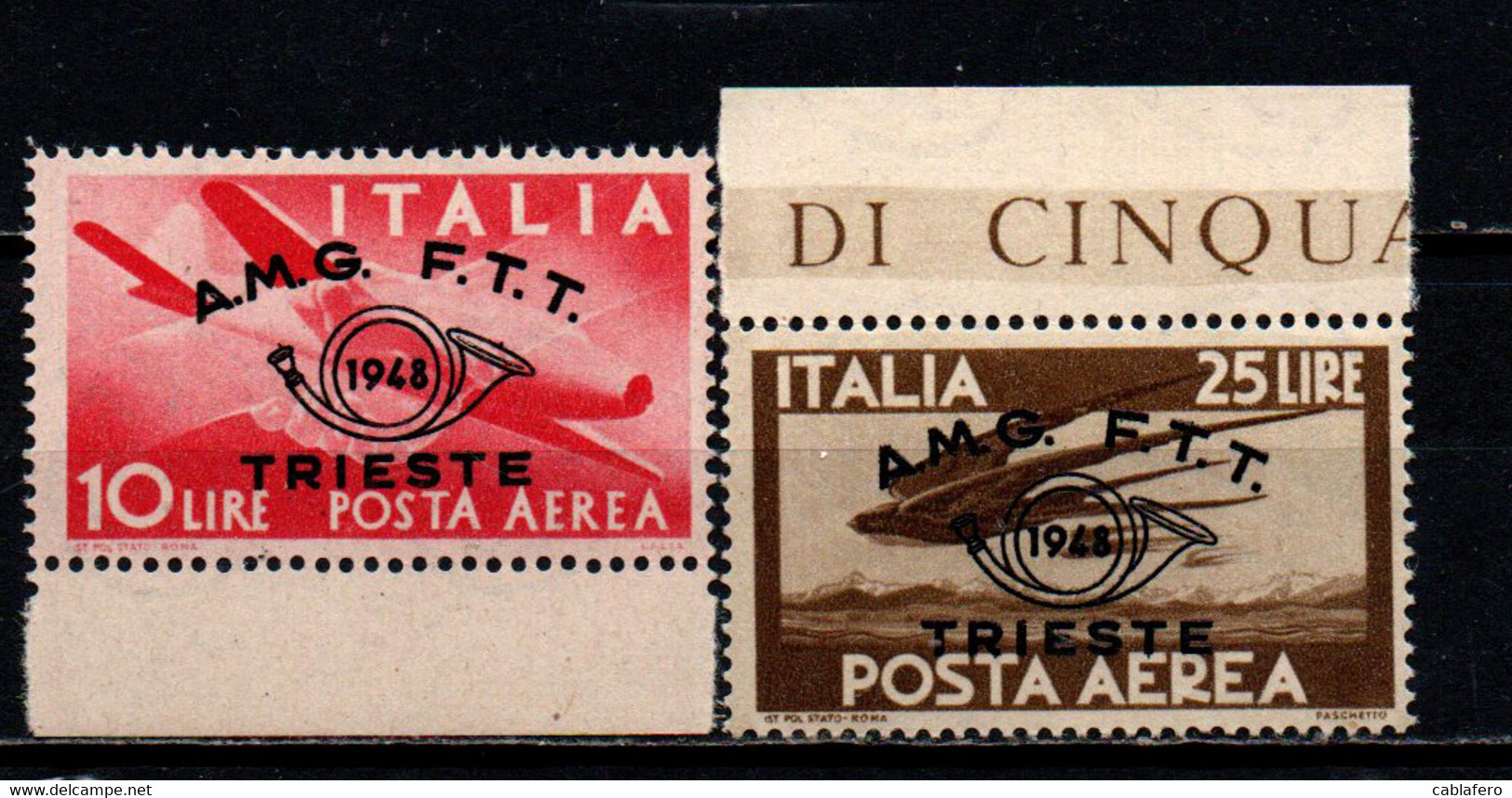 TRIESTE - AMGFTT - 1948 - CONVEGNO FILATELICO - POSTA AEREA - MNH - Poste Aérienne