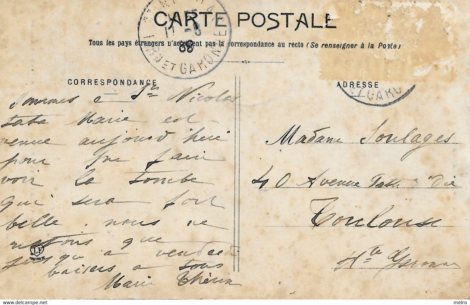 CPA (82) - St-NICOLAS-DE-LA-GRAVE - Tour Du Château Et Eglise. 1908  (BELLE ANIMATION). "RARE". - Saint Nicolas De La Grave