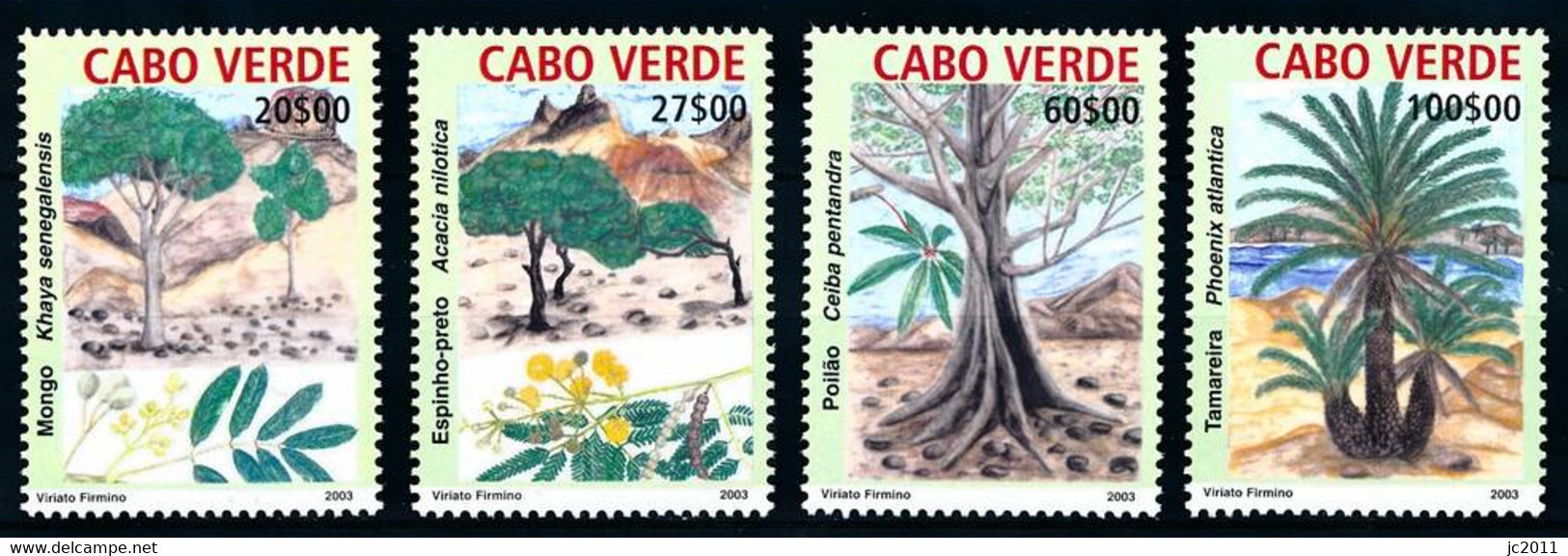 Cabo Verde - 2004 - Indigenous Trees - MNH - Cap Vert