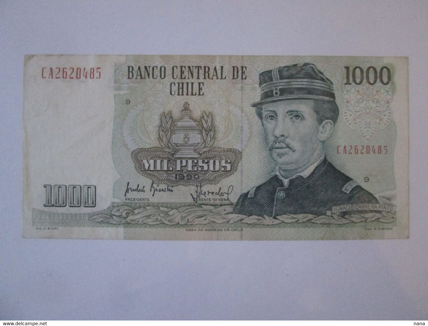 Chile 1000 Pesos 1990 Banknote,see Pictures - Chile