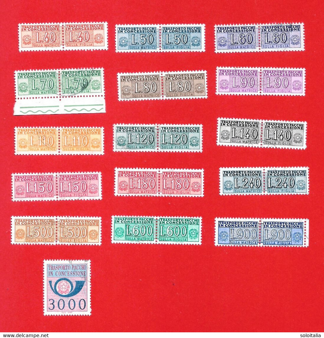 1946/81 Pacchi In Concessione Filigrana Stelle Serietta Con 40, 50, 60, 70 Lire - Usato - Pacchi In Concessione