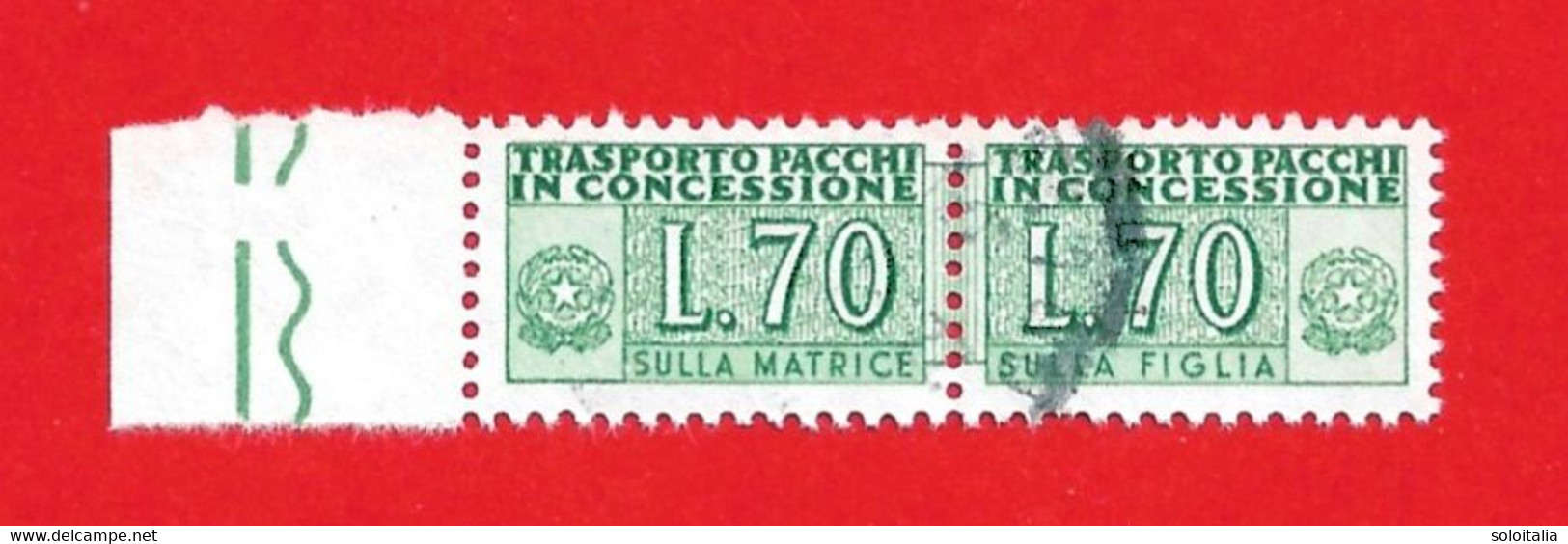 1946/81 (8) Pacchi In Concessione Filigrana Stelle IV Lire 70 - Usato - Colis-concession