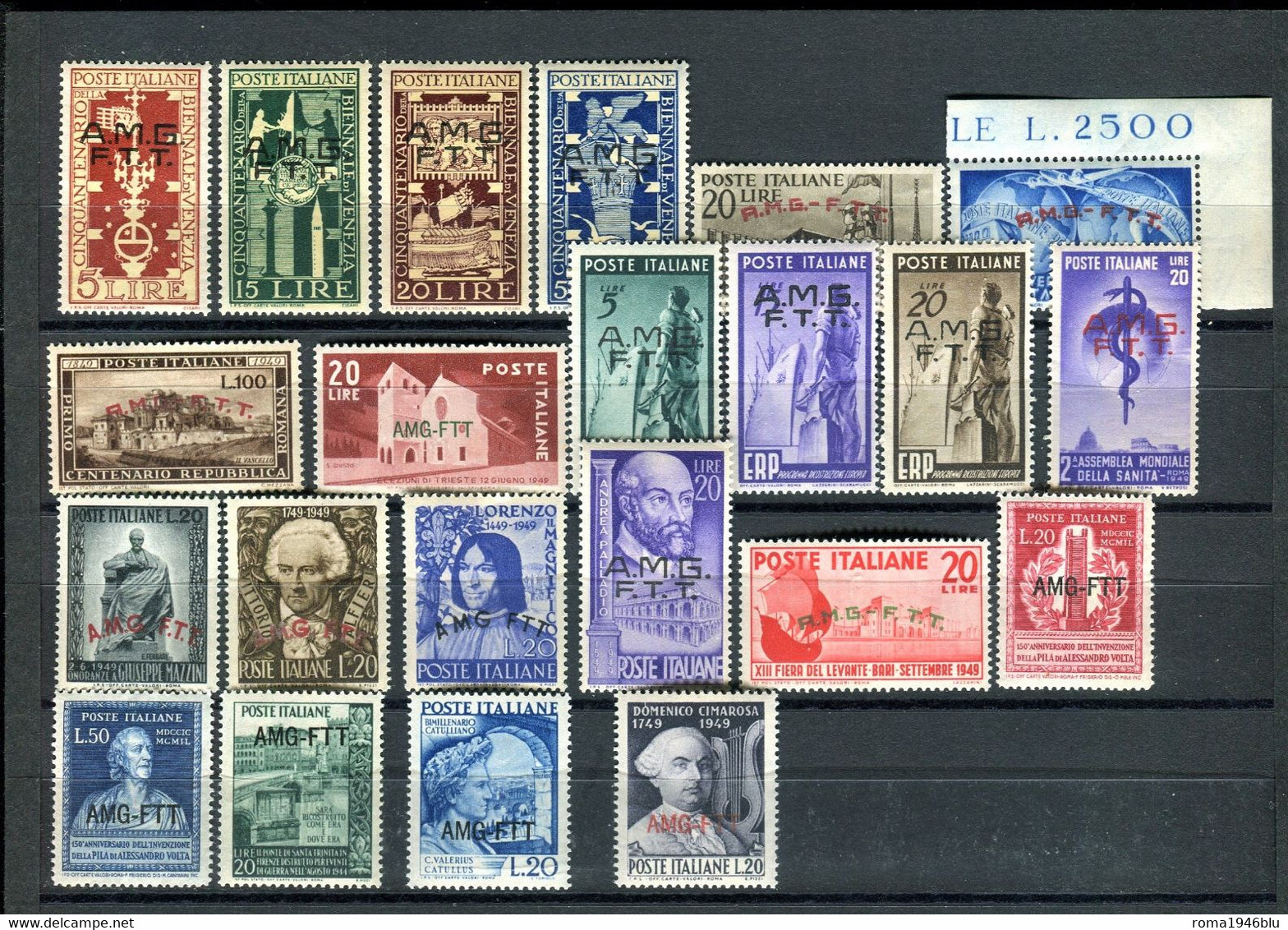 TRIESTE A 1949 ANNATA CPL. 34 V. ** MNH  LUSSO CENTRATA TOTALE CAT. 848,00 - Ongebruikt