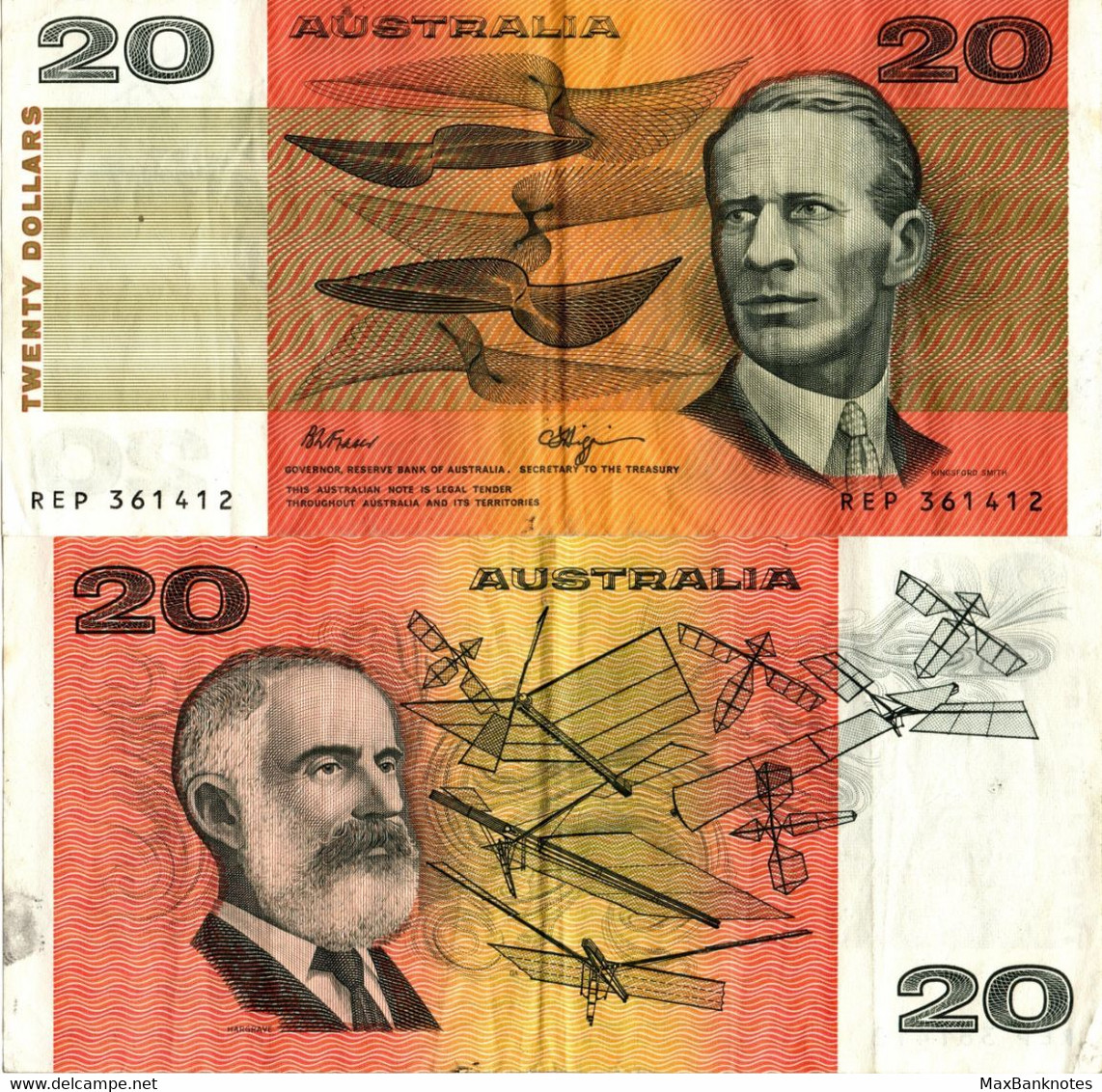 Australia / 20 Dollars / 1974 / P-46(g) / VF - 1974-94 Australia Reserve Bank