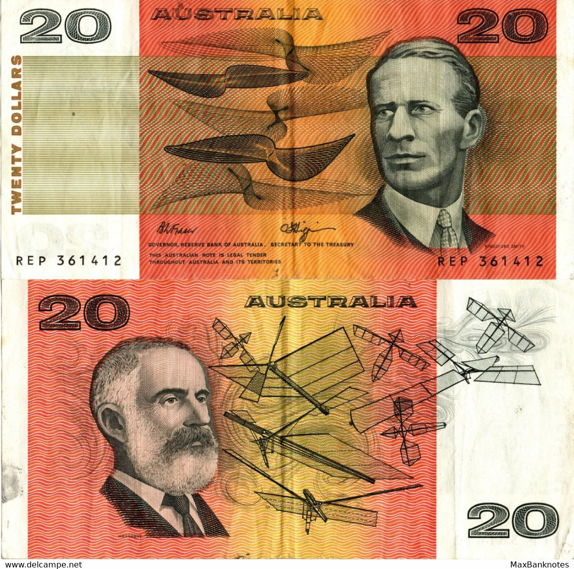 Australia / 20 Dollars / 1974 / P-46(g) / VF - 1974-94 Australia Reserve Bank (paper Notes)