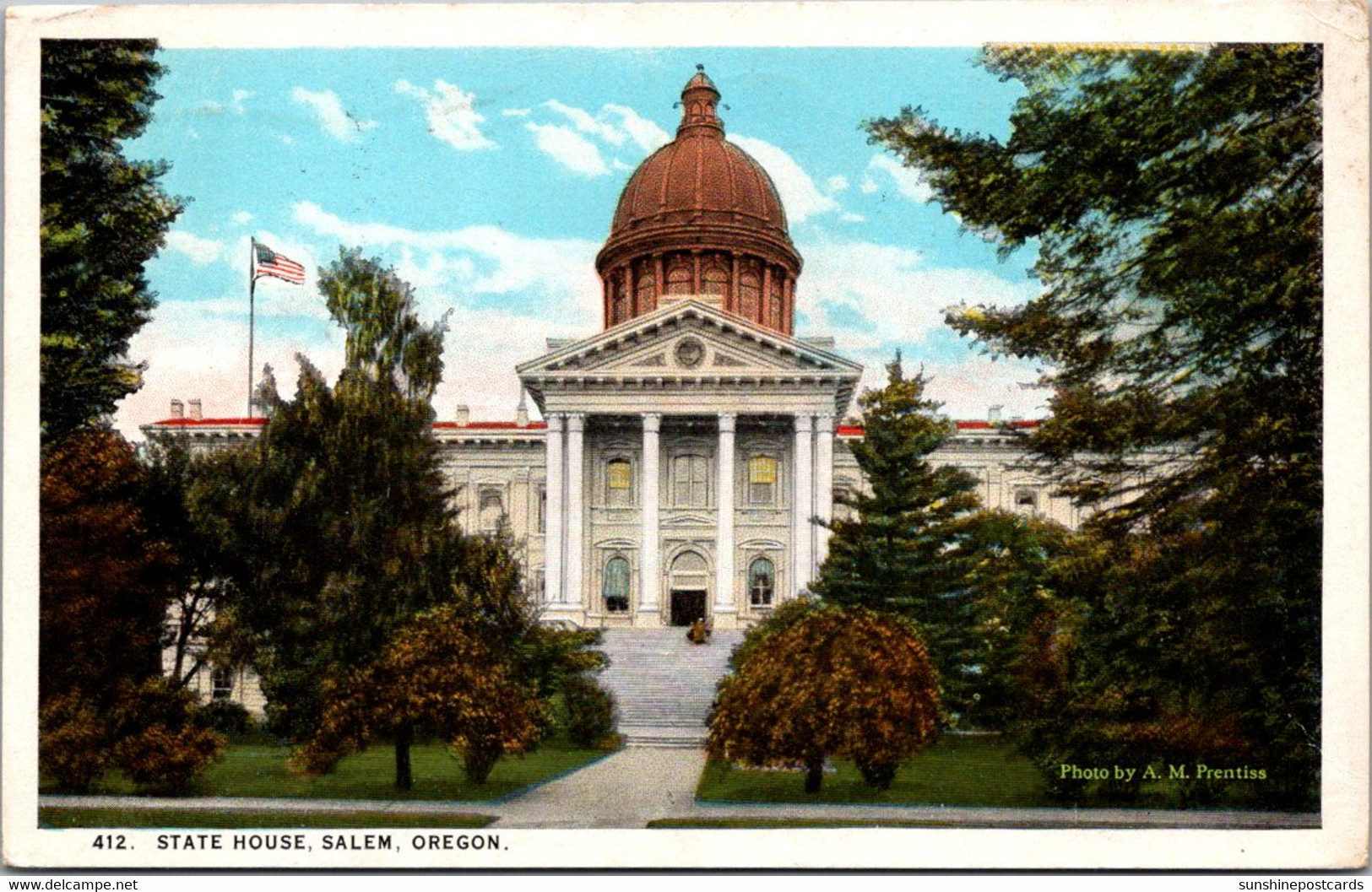 Oregon Salem The State House 1926 Curteich - Salem