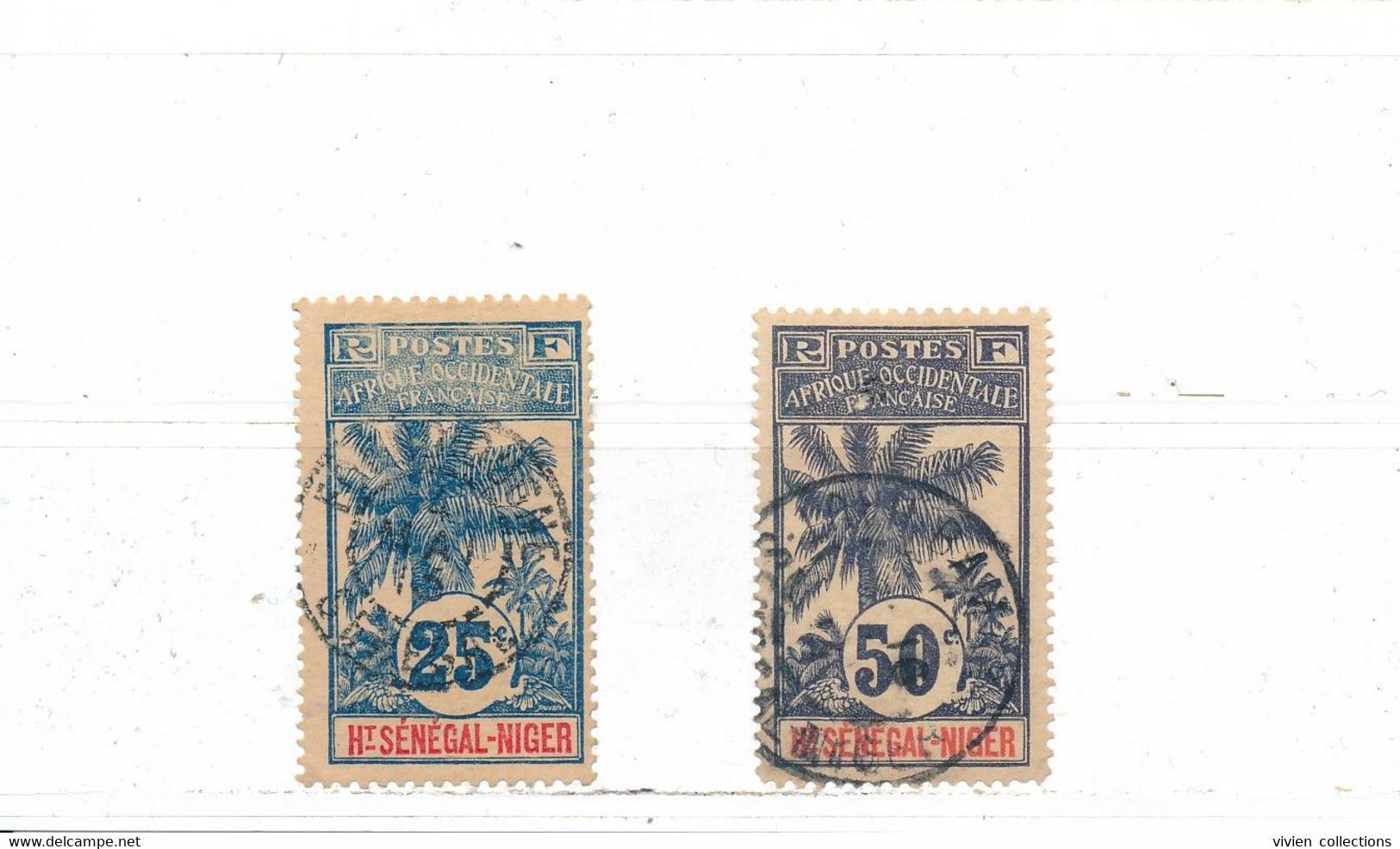 Haut Sénégal Et Niger Colonie Française Timbres De La Série Des Palmiers N° 8 Et 13 Oblitérés - Used Stamps