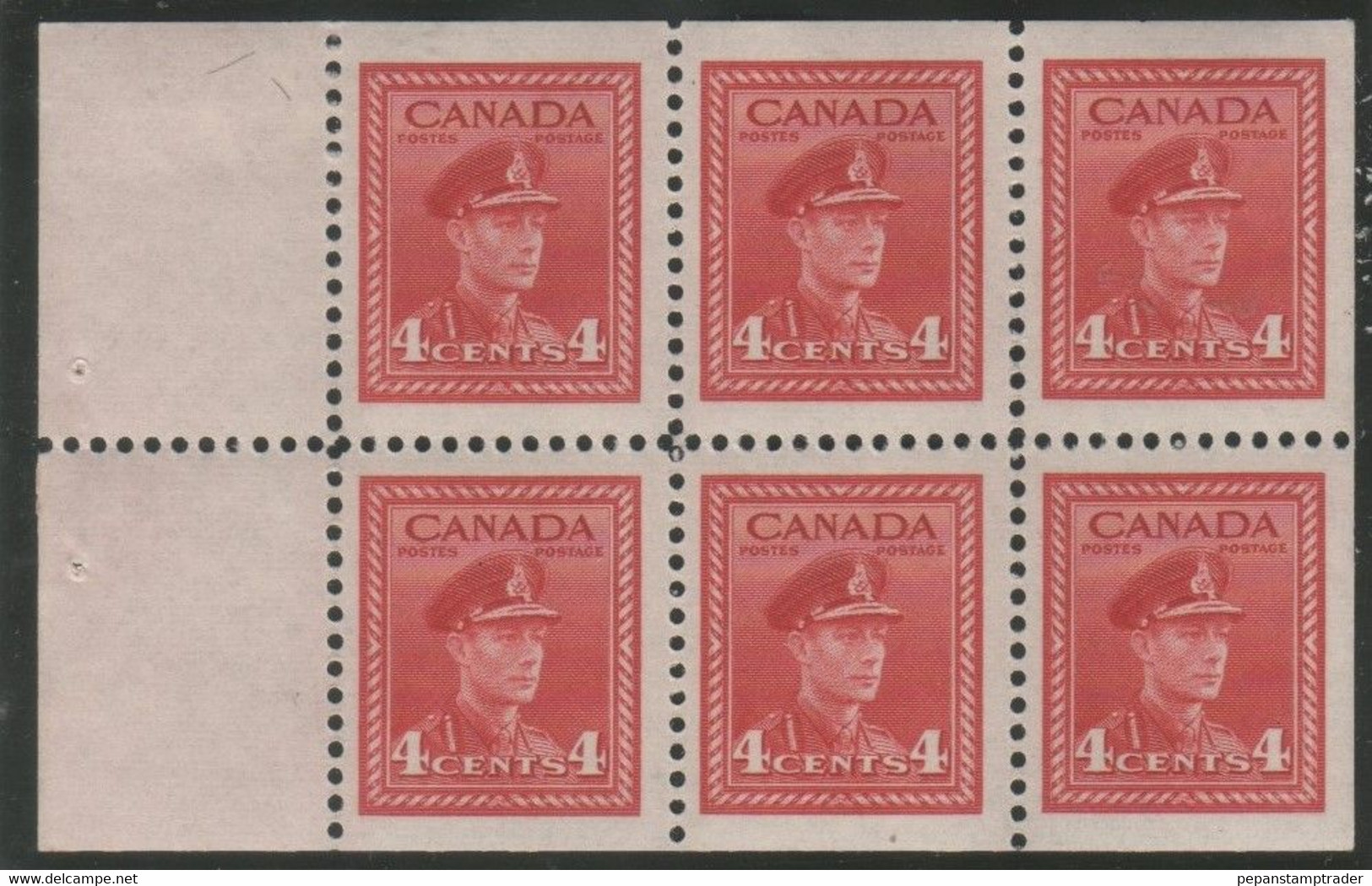 Canada - #254ai - MNH - Bklt Pane Large Tab - Booklets Pages