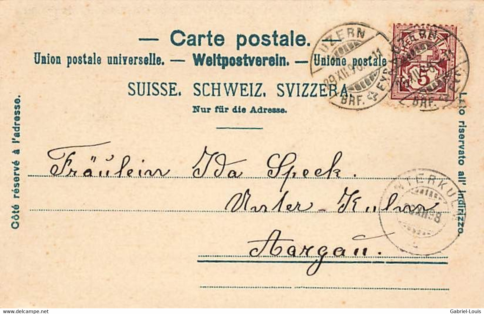 Luzern Schweizerhofquai Herzlichen Glückwunsch Zum Jahrswechsel ! 1898 - Luzern