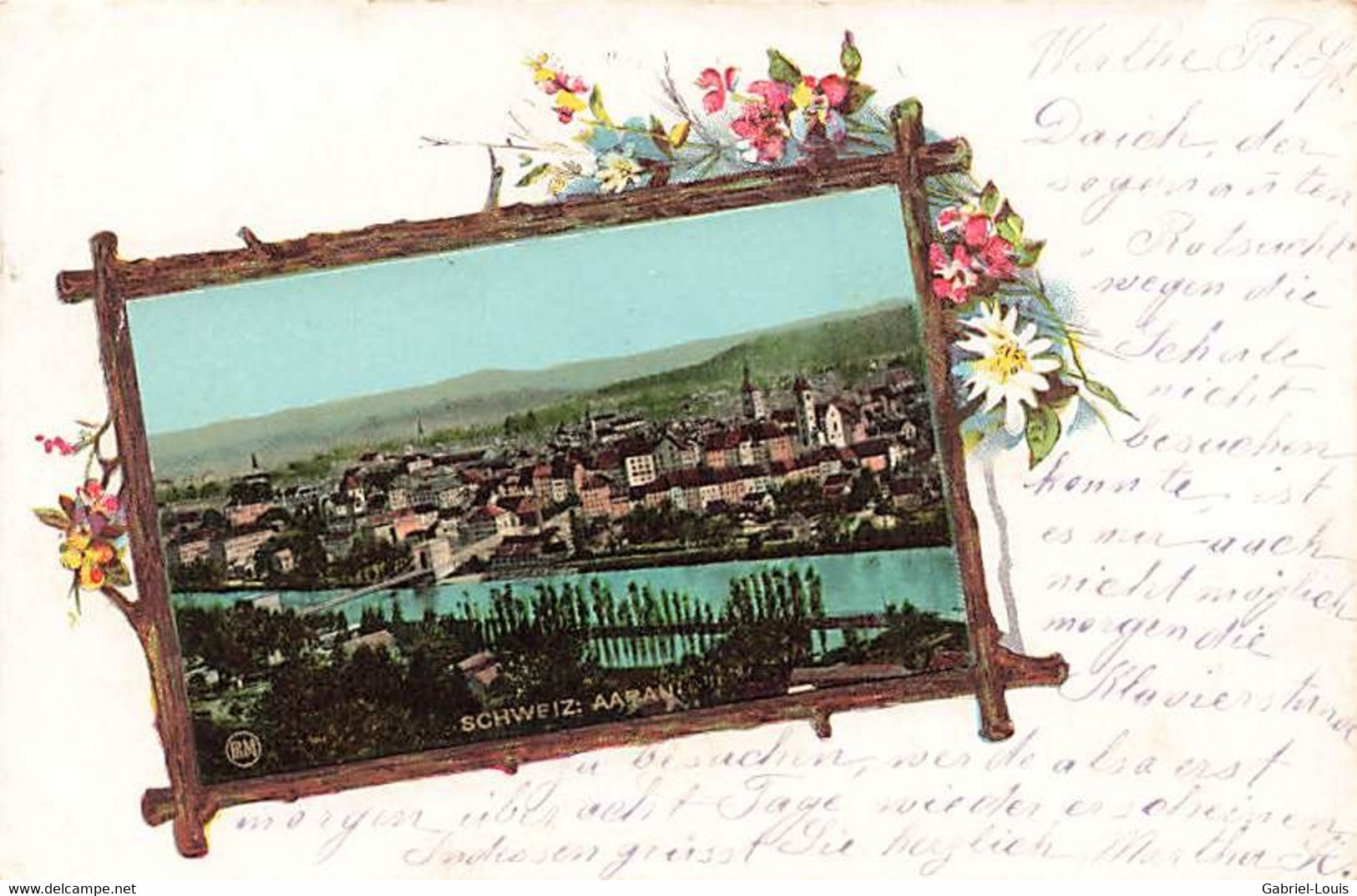 Schweiz Aarau Foto Auf Die Postkarte Geklebt - Aarau