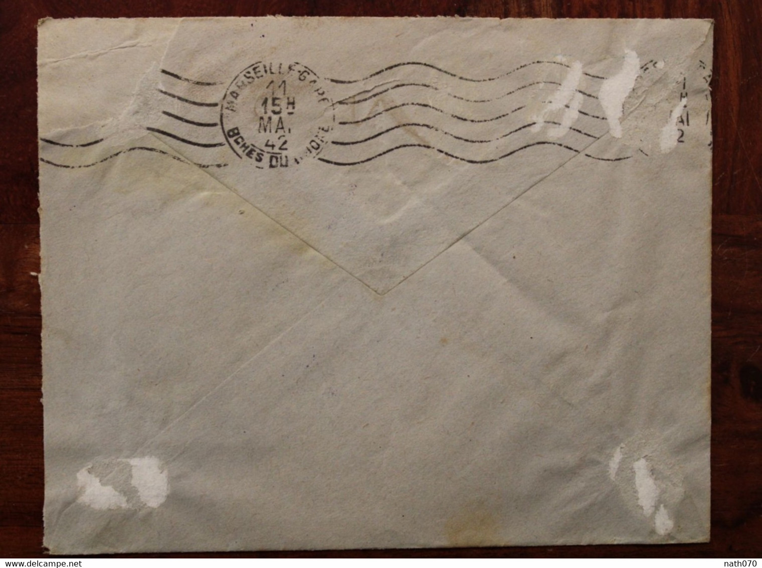 1942 Sénégal France Crédit Lyonnaise Villeneuve Sur Lot Cover AOF Colonie Timbre 5f Seul Sur Lettre Flamme Par Avion - Storia Postale