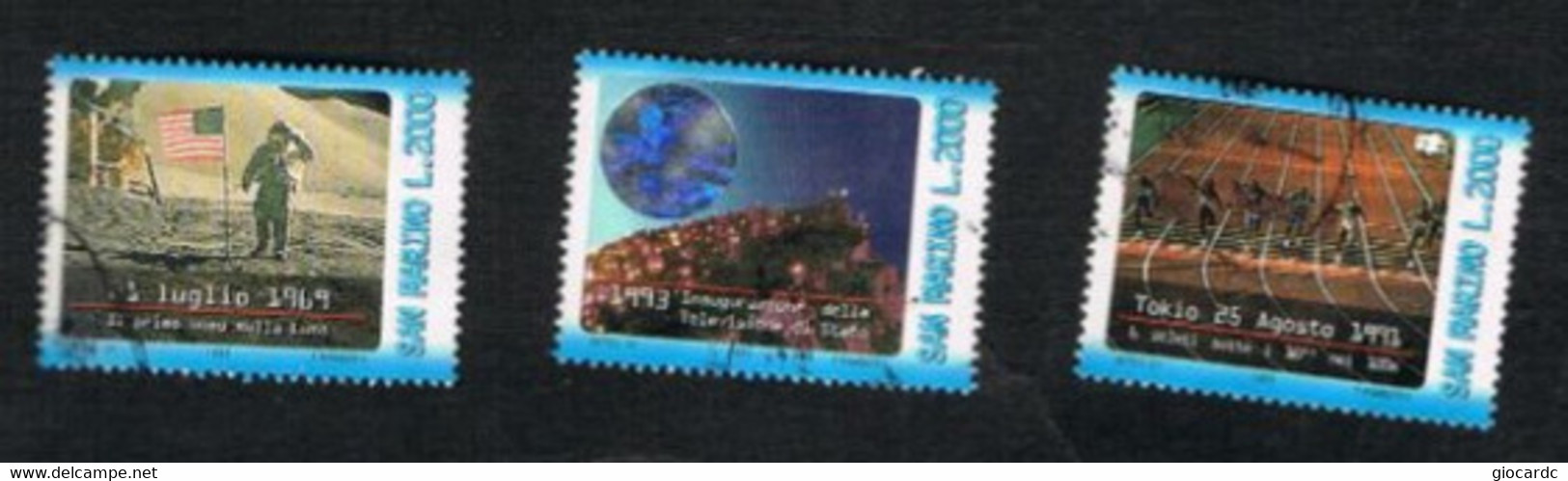 SAN MARINO - UN  1375.1377  - 1993 STATE TV INAUGURATION (COMPLET SET OF 3 BY BF)    -  USED° - Used Stamps