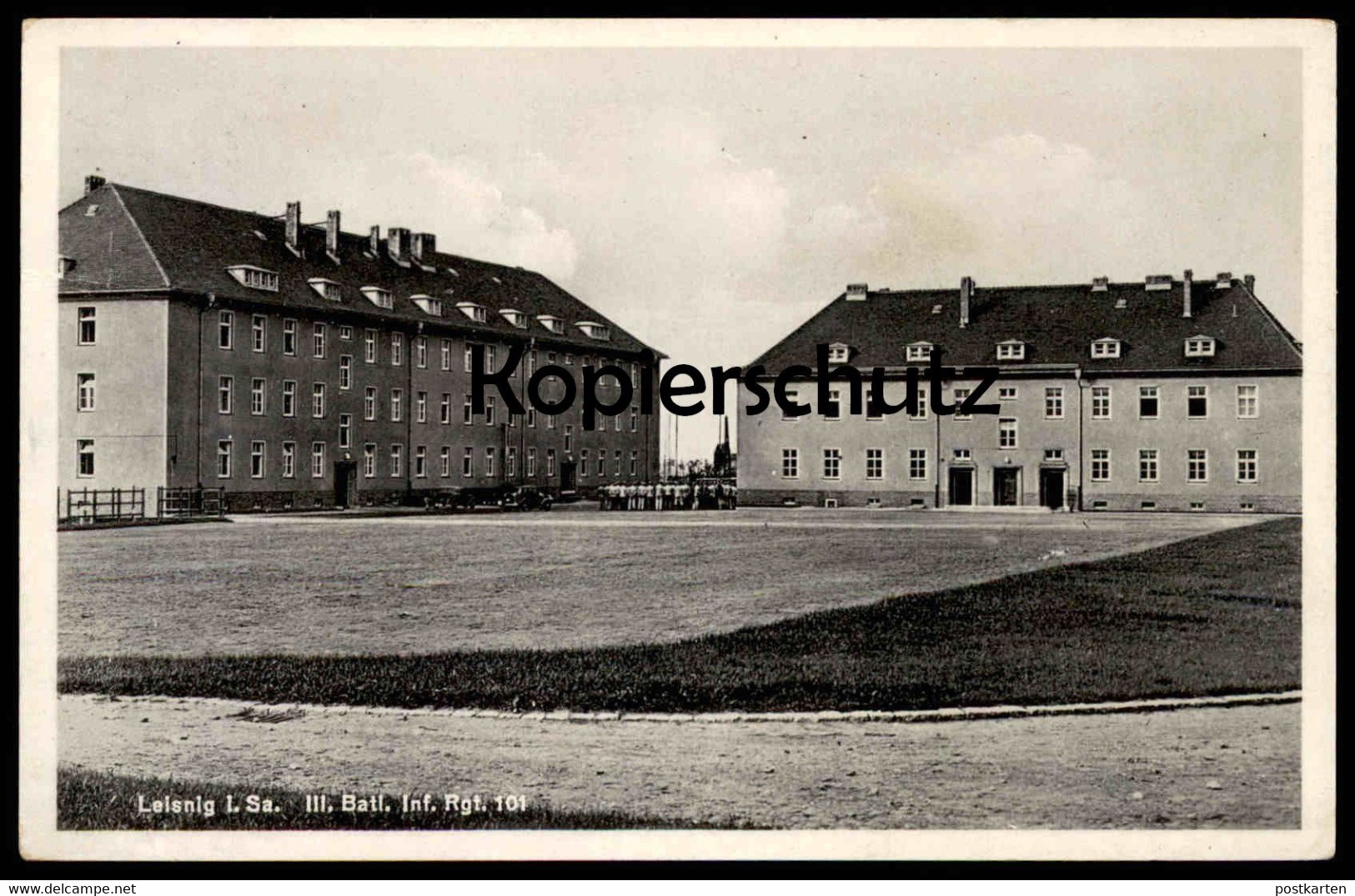 ALTE POSTKARTE LEISNIG IN SACHSEN 1939 III. BATAILLON INFANTERIE REGIMENT 101 KASERNE Ansichtskarte AK Cpa Postcard - Leisnig