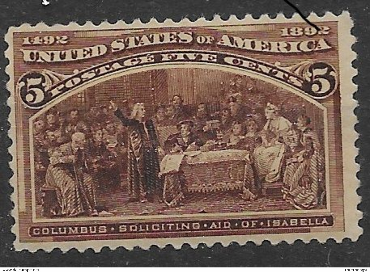 USA Columbus Mh * 1898 90 Euros Very Fine (no Ink On Stamp) - Unused Stamps