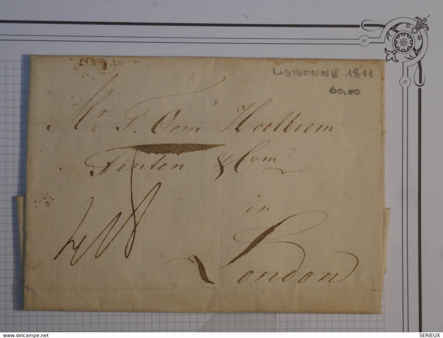 BN7 PORTUGAL BELLE LETTRE  1811  LISBOA  A LONDON U.K  ++ + AFFRANCH. INTERESSANT - ...-1853 Vorphilatelie