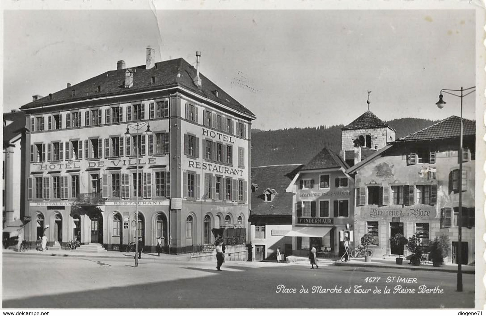 St Imier Place Du Marché Et Tour De La Reine Berthe Rare - Saint-Imier 