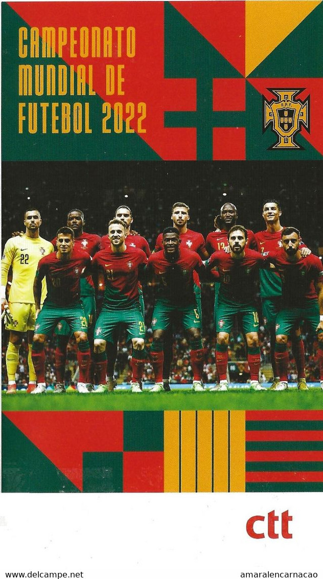 PORTUGAL MONDIAL FOOTBALL QATAR 2022- CRISTIANO RONALDO -CARNET AVEC 18 TIMBRES SOCCER FIFA WORL CUP - 18 STAMPS BOOKLET - 2022 – Qatar