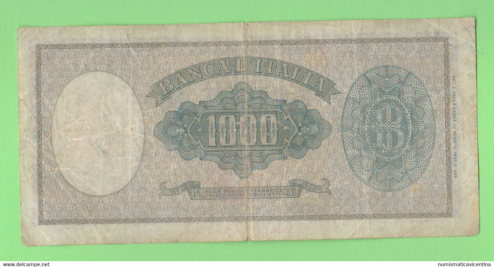 Italia 1000 Lire Settembre 1961 Italie Italy Bank Note - 1.000 Lire