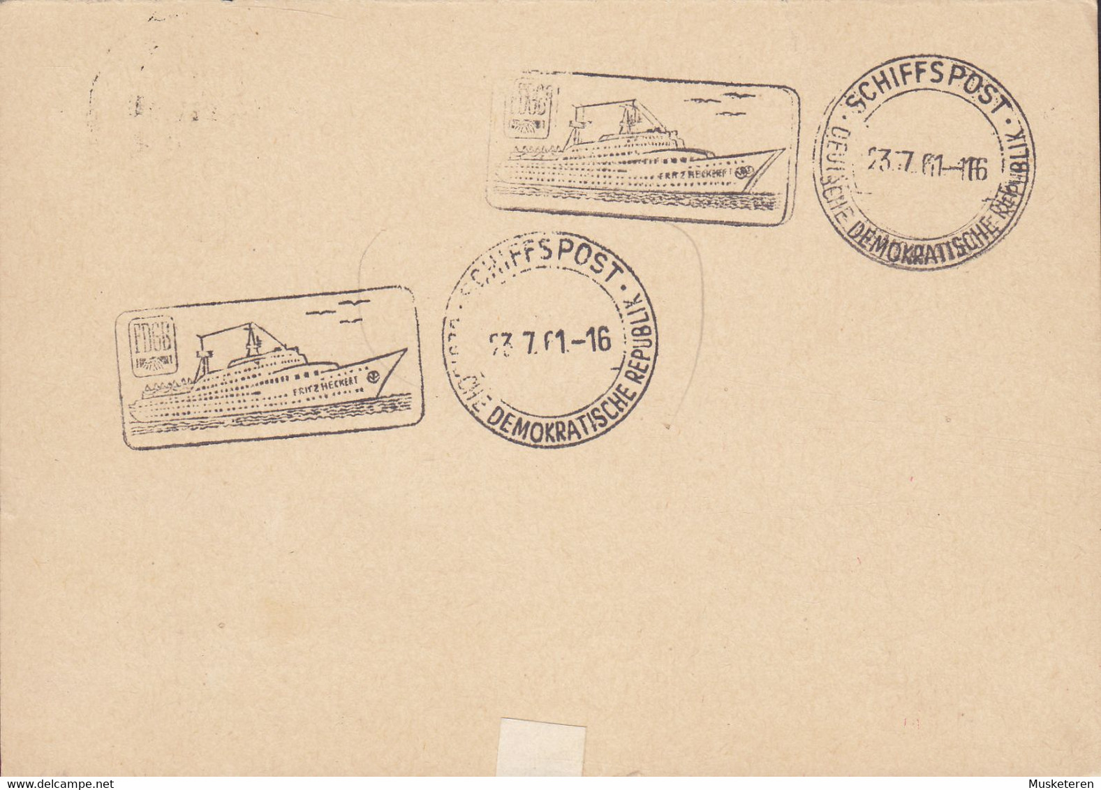 DDR Postal Stationery Ganzsache Antwort III/18/185 Schiffspost Deutsche Democratische Republik 1961 PÖSSNECK (2 Scans) - Postcards - Used