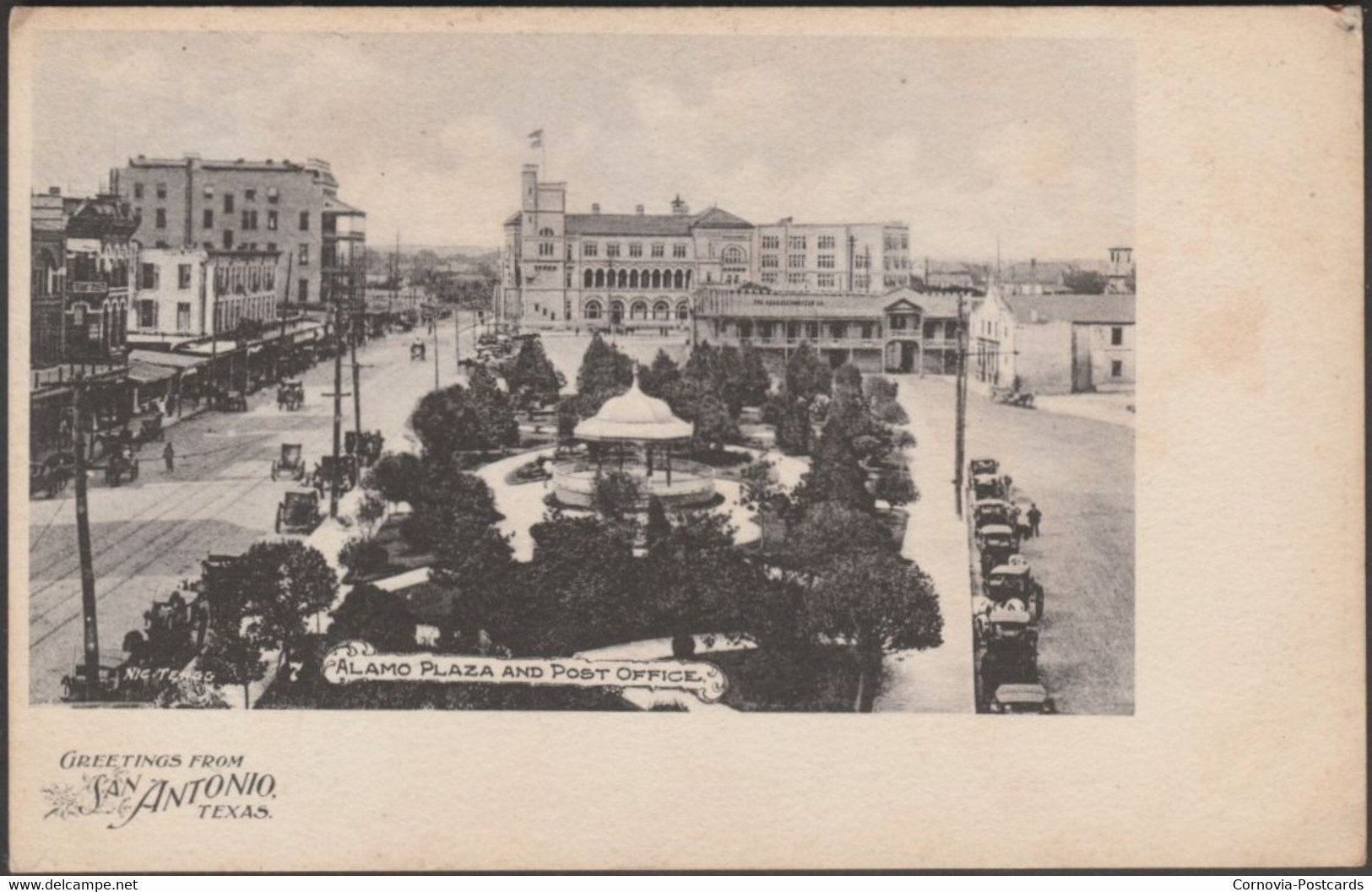 Alamo Plaza And Post Office, San Antonio, Texas, C.1904 - Nic Tengg Postcard - San Antonio