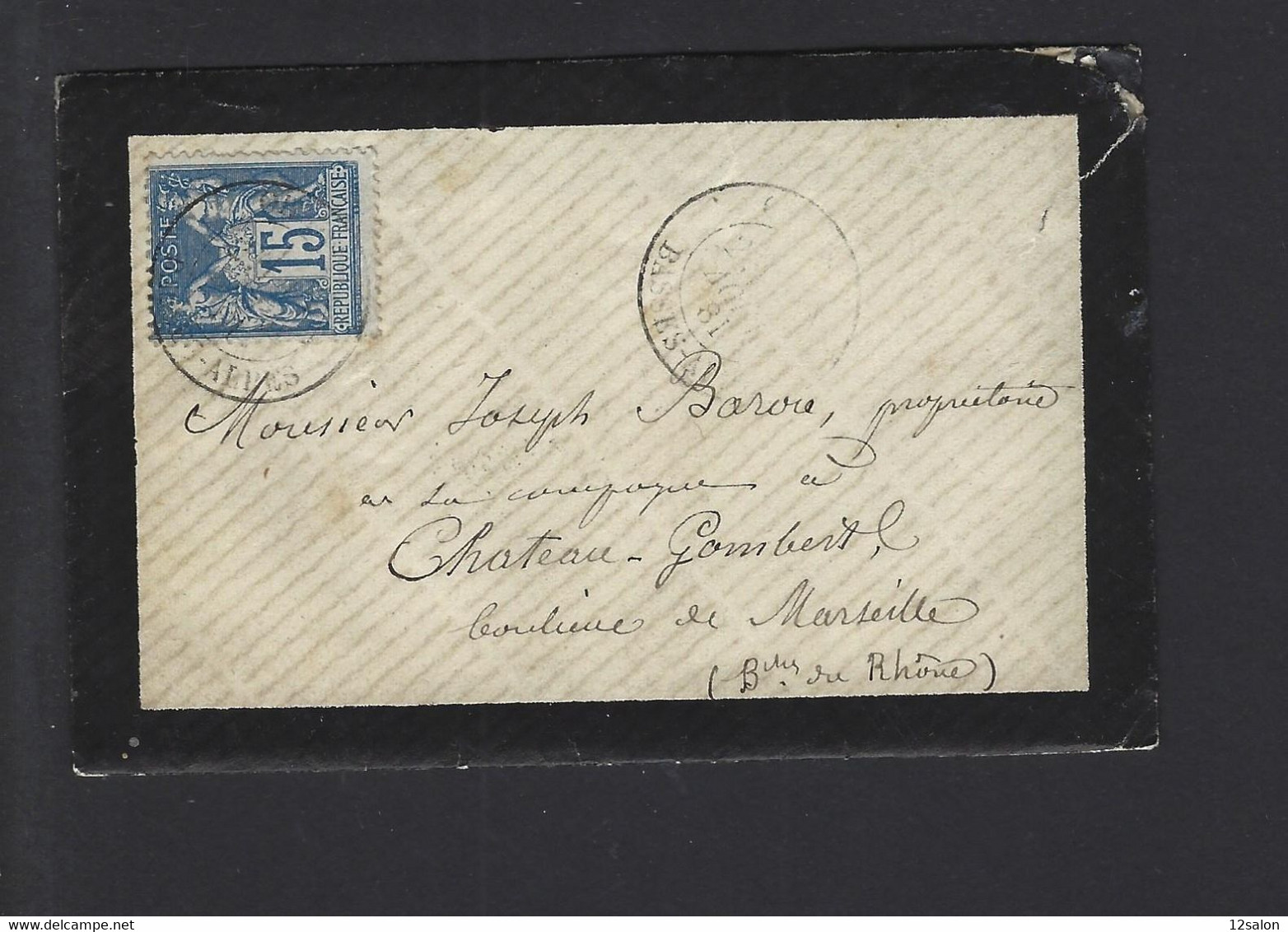 FRANCE LETTRE N° 90 Obl BASSE ALPES écrite D'ORAISON - 1877-1920: Période Semi Moderne