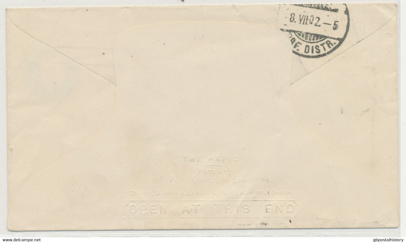 GB 1902 Superb EVII ½d Bluegreen Stamped To Order Postal Stationery Envelope (Burgoyne, Burbidges & Company, London E.C. - Covers & Documents