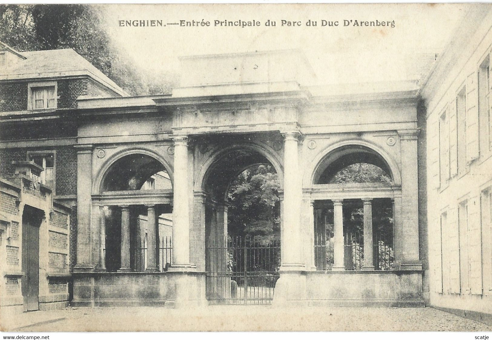 Enghien.   -   Entrée Principale Du Parc Du Duc D'Arenberg.   -   MILIAIRE PERIODE  1919   Naar   Anvers - Enghien - Edingen