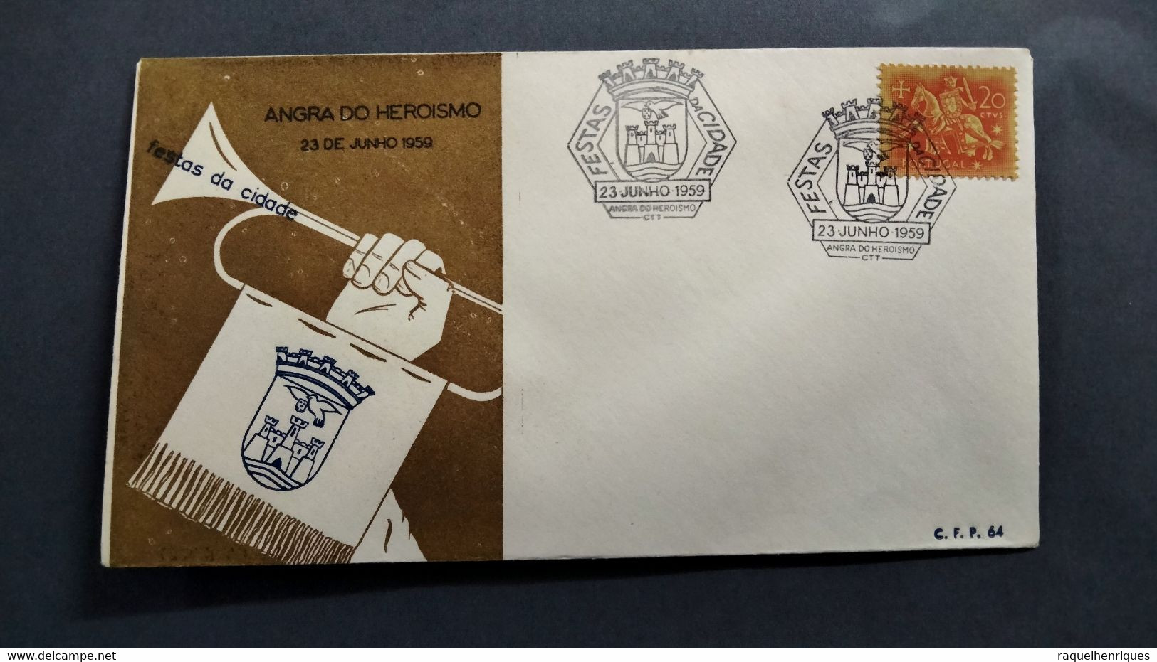 PORTUGAL COVER - FESTAS DA CIDADE - ANGRA DO HEROISMO 1959 - AÇORES (PLB#03-72) - Postal Logo & Postmarks