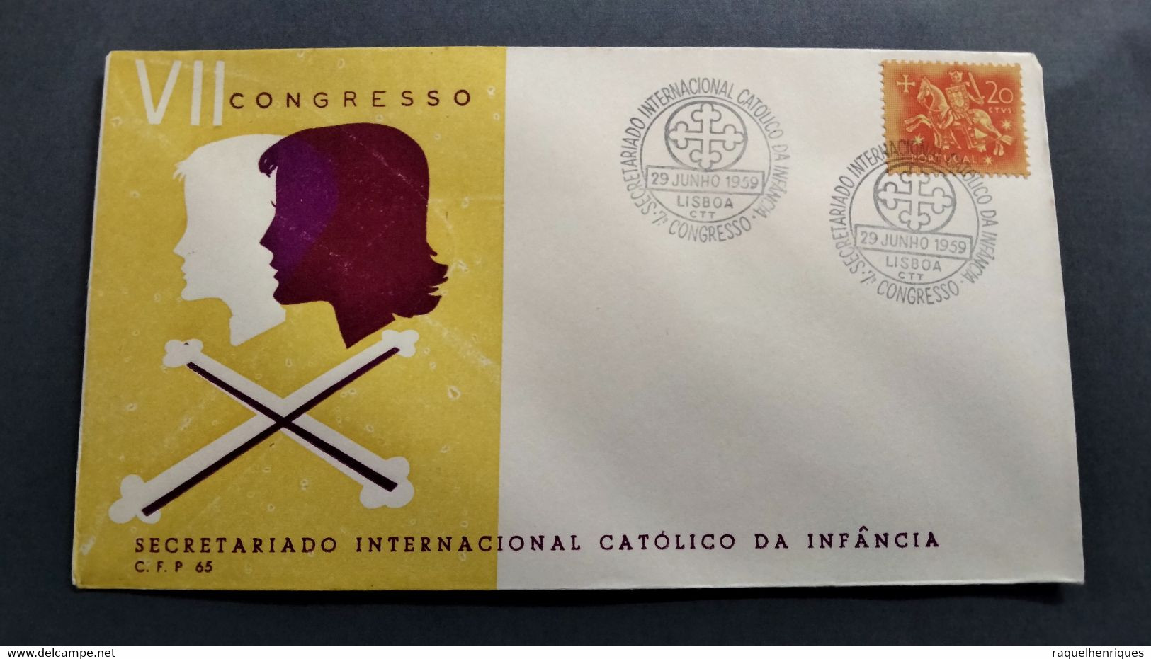 PORTUGAL COVER - 7º CONGRESSO SECRETARIADO INTER. CATOLICO DA INFANCIA (PLB#03-73) - Flammes & Oblitérations