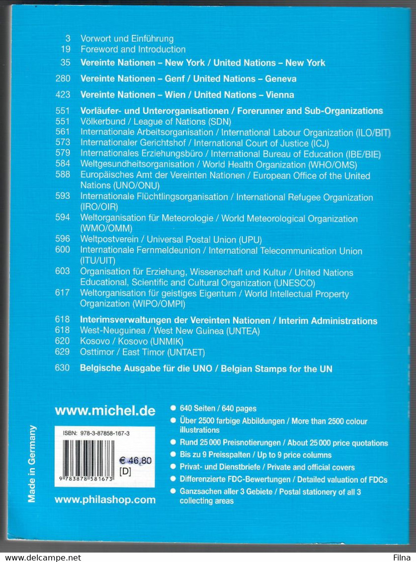 CATALOGO MICHEL UNO SPEZIAL 2009 - TEMATICA ONU NAZIONI UNITE - NUOVO - SENZA SPESE POSTALI - Thématiques