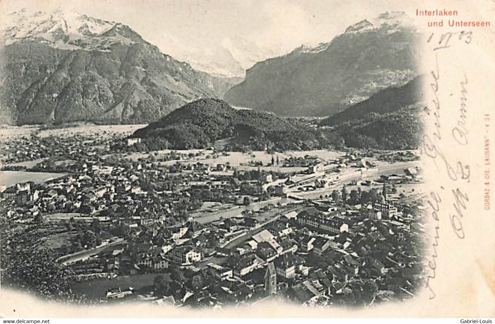 Interlaken Und Unterseen 1903 Cachet Hôtel Du Pont - Unterseen