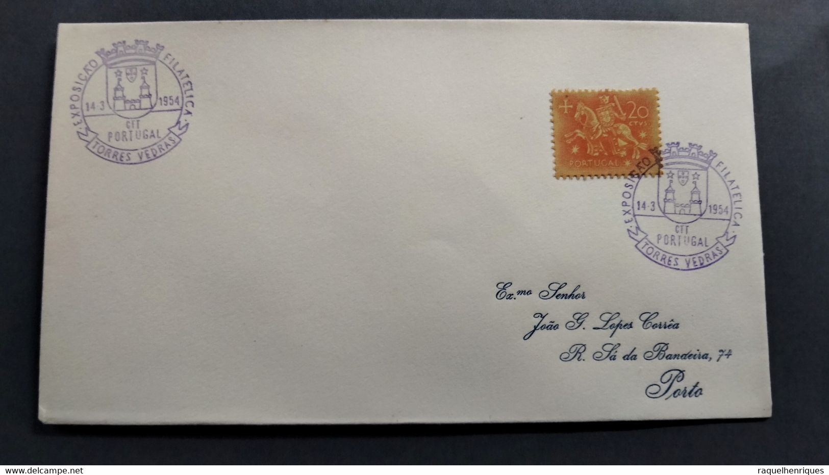 PORTUGAL COVER - EXP. FILATELICA TORRES VEDRAS 1954 (PLB#03-76) - Postal Logo & Postmarks