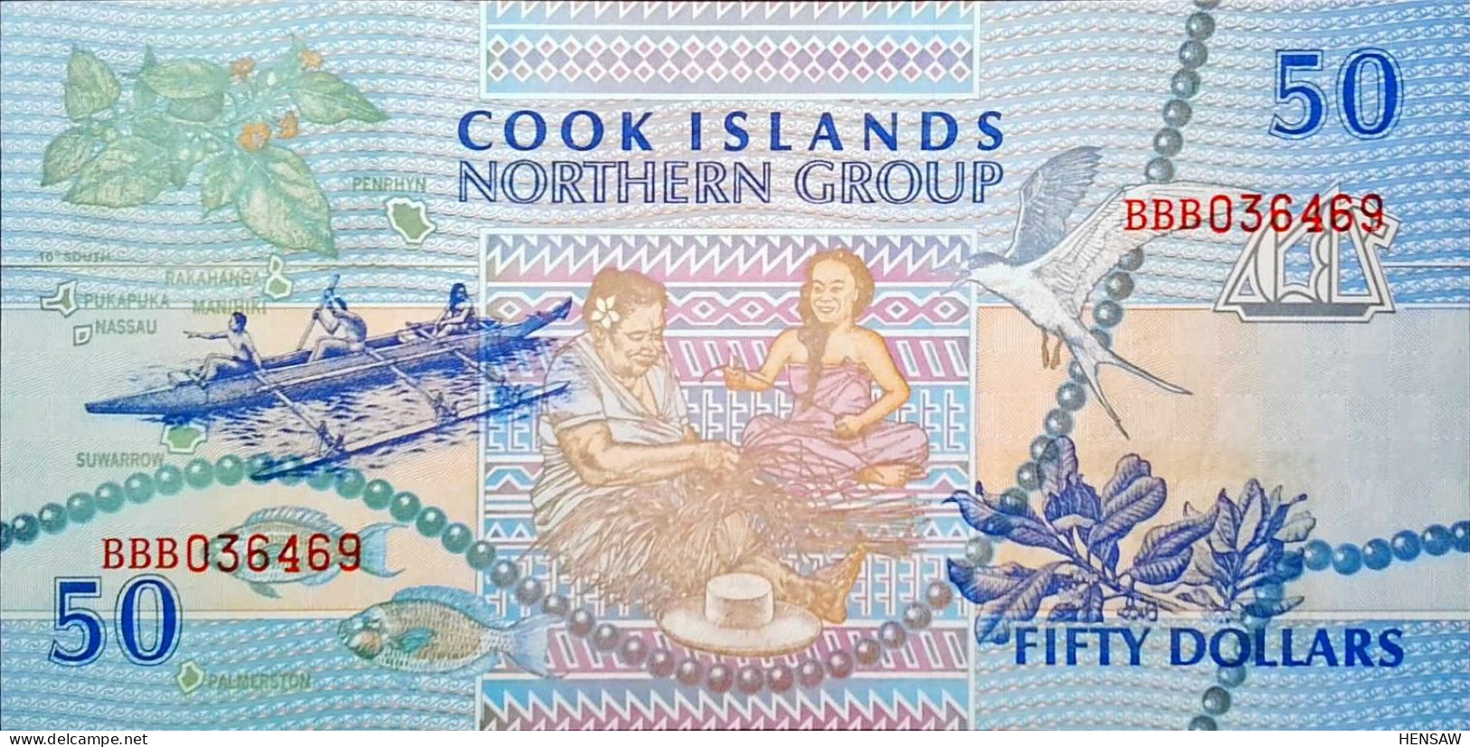 COOK ISLANDS 50 DOLLARS 1992 P 10 UNC SC NUEVO - Cookeilanden