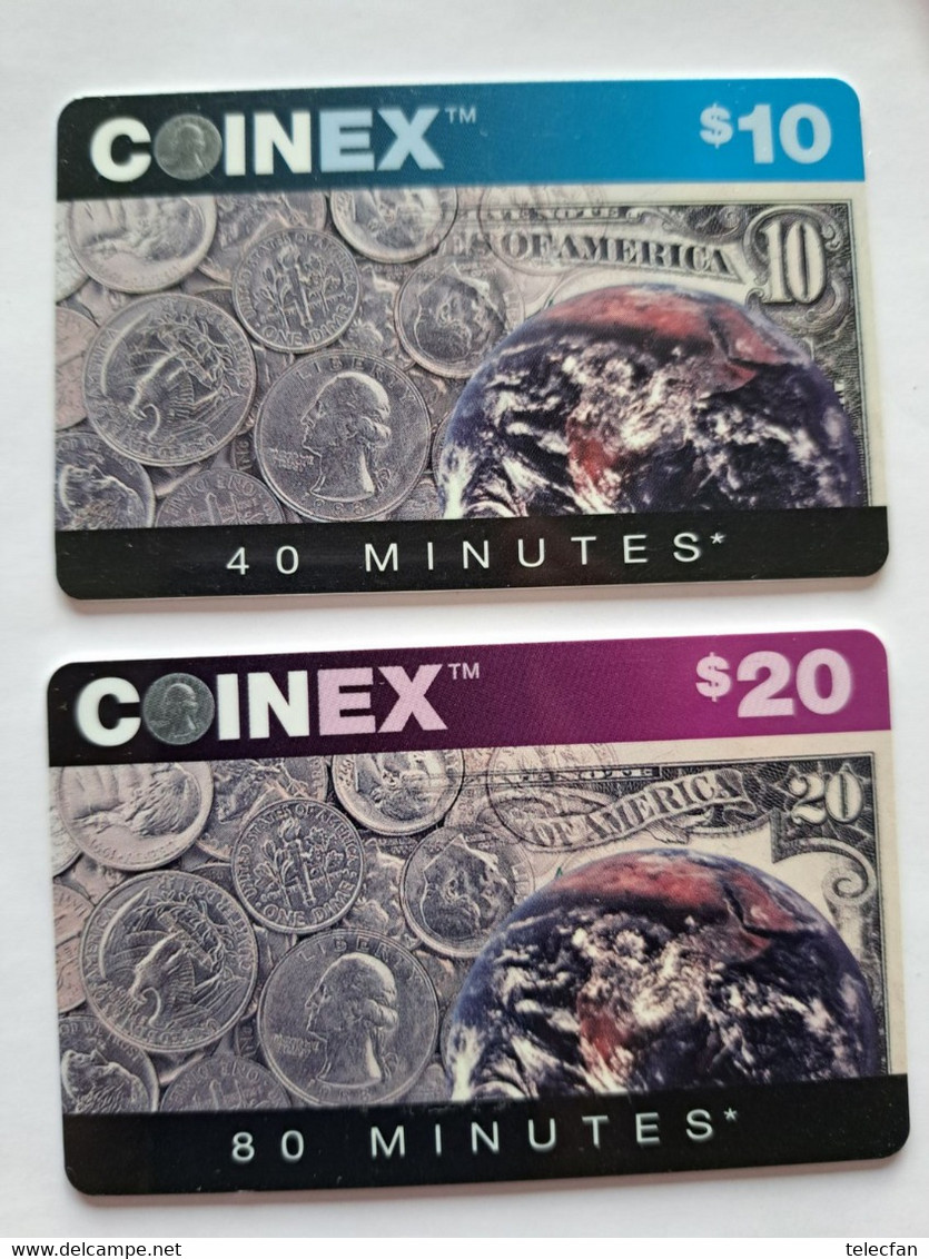 USA PREPAID LCI 2 CARDS COINEX AMERICAN COINS TICKETS 10$ + 20$ UT - Postzegels & Munten