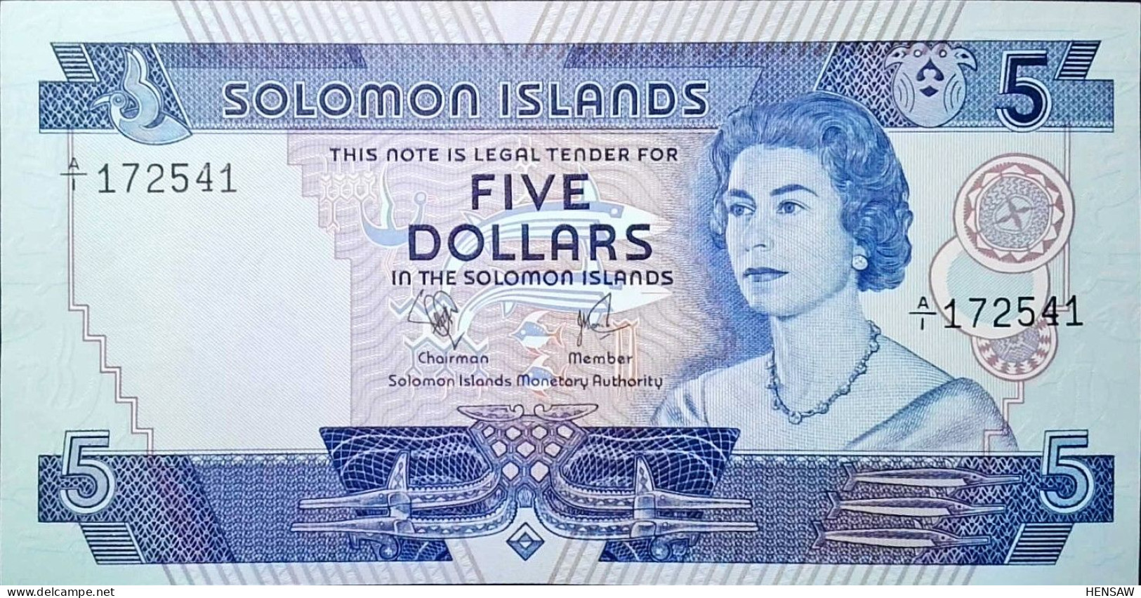 SOLOMON ISLANDS 5 DOLLARS 1977 P 6 UNC SC NUEVO - Salomons