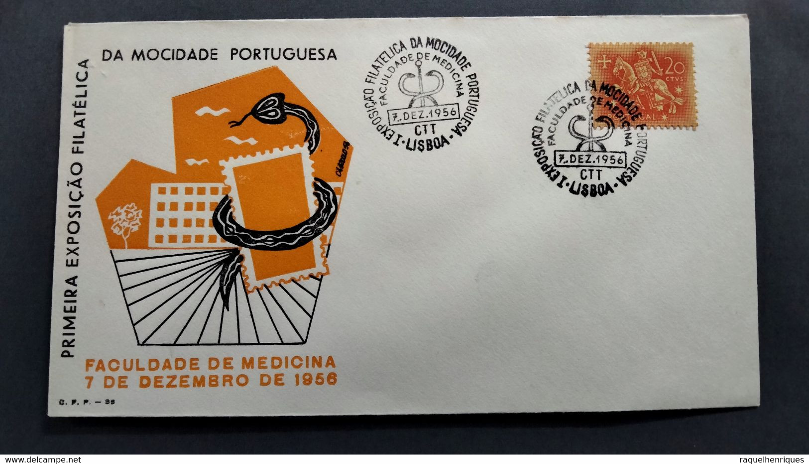 PORTUGAL COVER - 1ª EXP. FILATELICA DA MOCIDADE PORTUGUESA - FACULDADE DE MEDECINA LISBOA 1958 (PLB#03-85) - Postal Logo & Postmarks